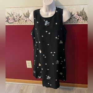 Floral Black Sleeveless Dress